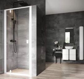 Dušo durys Ravak NDOP1 80, balta matinė+stiklas Transparent, 03O40E01Z1