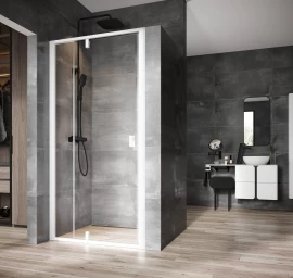 Dušo durys Ravak NDOP2 120, balta matinė+stiklas Transparent, 03OG0E01Z1