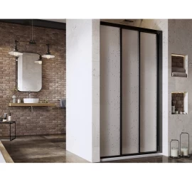 Dušo durys RAVAK Supernova ASDP3, 100x198cm juoda sp. ir plastikas Pearl