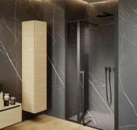 Dušo durys Riho Lucid GD104, 120 cm, juoda matinė