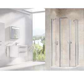 Dušo kabina RAVAK Chrome CSKK4, 90x90cm chromas ir skaidrus stiklas