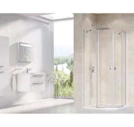Dušo kabina RAVAK Chrome CSKK4, 90x90cm satinas ir skaidrus stiklas