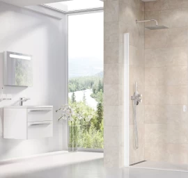 Dušo kabina Ravak CRV1 100, balta matinė+stiklas Transparent, 1QVA0E01Z1