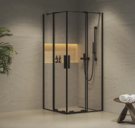 Dušo kabina Ravak RORV2 90x90, juodas+stiklas Transparent, X14V70300Z1