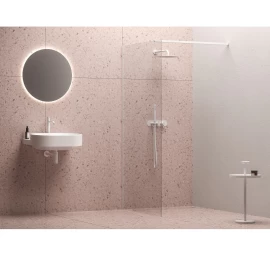Dušo kabina RAVAK Walk-In Wall Set, 100cm balta matinė ir skaidrus stiklas