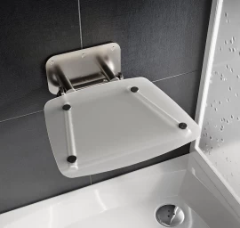 Dušo kėdutė Ravak Ovo B II, skaidri/nerūdijančio plieno B8F0000051