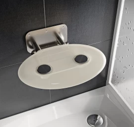 Dušo kėdutė Ravak Ovo P II, skaidri/nerūdijančio plieno B8F0000048