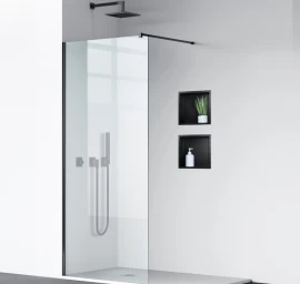 Dušo sienelė Balneo Walk-in Beira BLACK 100 cm juodos spalvos profiliu, K0101010110-6