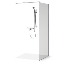 Dušo sienelė Brasta Glass Ema 140 cm, juodas profilis, skaidrus stiklas