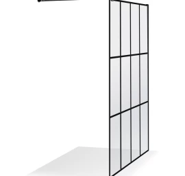 Dušo sienelė Brasta Glass Nero Cube Ema 100 cm, juodas profilis, skaidrus stiklas