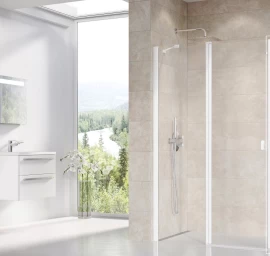 Dušo sienelė Ravak CPS-100 balta matinė+stiklas Transparent, 9QVA0E00Z1