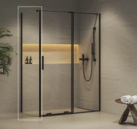 Dušo sienelė Ravak ROPS 80, juodas+stiklas Transparent, X90V40300Z1