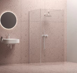 Dušo sienelė Ravak Walk-In Corner Set 120x80, balta matinė+stiklas Transparent, GW1CG4E0SZ1