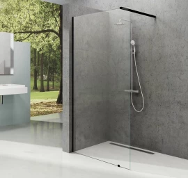 Dušo sienelė Ravak Walk-in Wall-110 v.200 juoda+stiklas Transparent GW9WD0300Z1
