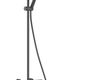 Dušo sistema HANSGROHE Pulsify S Puro 260 1jet su Ecostat Fine termostatu ir rankiniu dušeliu 3jet, Brushed Black Chrome, 24236340