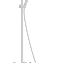 Dušo sistema HANSGROHE Pulsify S Puro 260 1jet su Ecostat Fine termostatu ir rankiniu dušeliu 3jet, matinė balta, 24236700