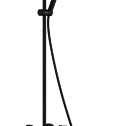 Dušo sistema HANSGROHE Pulsify S Puro 260 1jet su Ecostat Fine termostatu ir rankiniu dušeliu 3jet, matinė juoda, 24236670
