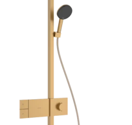 Dušo sistema HANSGROHE Raindance Alive Q 1jet EcoSmart su termostatu, šlifuotos bronzos, 24581140