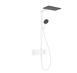 Dušo sistema HANSGROHE Raindance Alive Q 1jet su termostatu, matinė balta, 24580700