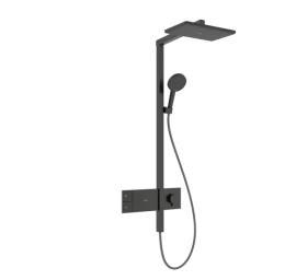 Dušo sistema HANSGROHE Raindance Alive Q 1jet su termostatu, šlifuoto juodo chromo, 24580340