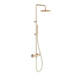 Dušo stovas Ravak Espirit , su termostatiniu maišytuvu ir dušo komplektu, Rose Gold Brushed X070498