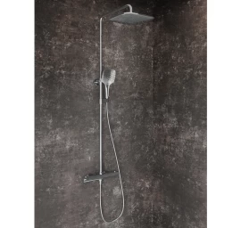 Dušo stovas Ravak Flat , su termostatiniu maišytuvu ir dušo komplektu, reguliuojamas, chromas X070442