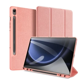 Dux Ducis Domo Ekologiškos Odos Dėklas Su Stovu samsung Tab S9 Fe+ - Rožinis
