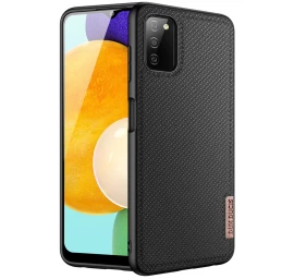 Dux Ducis Fino Dėklas, Padengtas Nailono Medžiaga, Skirtas Samsung Galaxy A03s, Juodas
