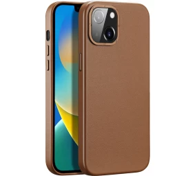 Dux Ducis Grit Odinis Dėklas Iphone 14 Elegantiškas Dirbtinės Odos Dangtelis (suderinamas Su Magsafe) Rudas Dux Ducis Grit Odinis Dėklas Iphone 14 Elegantiškas Dirbtinės Odos Dangtelis (suderinamas Su Magsafe) Rudas