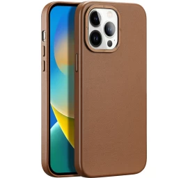Dux Ducis Grit Odinis Dėklas Iphone 14 Pro Max Elegantiškas Dirbtinės Odos Dangtelis (suderinamas Su Magsafe) Rudas Dux Ducis Grit Odinis Dėklas Iphone 14 Pro Max Elegantiškas Dirbtinės Odos Dangtelis (suderinamas Su Magsafe) Rudas