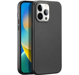 Dux Ducis Grit Odinis Dėklas Iphone 14 Pro Max Stilingas Sintetinės Odos Dangtelis (suderinamas Su Magsafe) Juodas Dux Ducis Grit Odinis Dėklas Iphone 14 Pro Max Stilingas Sintetinės Odos Dangtelis (suderinamas Su Magsafe) Juodas