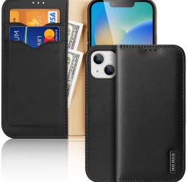 Dux Ducis Hivo Odinis Dėklas Su Atvartu Natūralios Odos Piniginė Kortelėms Ir Dokumentams Iphone 14 Plus Juodas