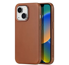 Dux Ducis Naples Iphone 14 Dėklas Magnetinis Odinis Magsafe Rudas Dangtelis