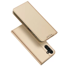 Dux Ducis Skin Pro Dėklas Samsung Galaxy A14 5g Flip Cover Card Wallet Stand Gold