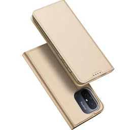 Dux Ducis Skin Pro Dėklas Xiaomi Redmi 11a / Poco C55 / Redmi 12c, Apverčiamasis Dangtelis, Kortelė, Piniginė, Stovas, Auksinis Dux Ducis Skin Pro Dėklas Xiaomi Redmi 11a / Poco C55 / Redmi 12c, Apverčiamasis Dangtelis, Kortelė, Piniginė, Stovas, Auksinis