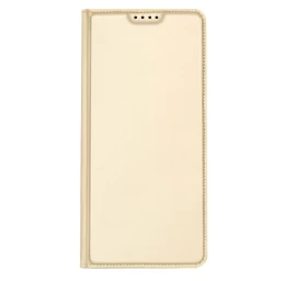 Dux Ducis Skin Pro Xiaomi 13 Dėklas Su Atverčiamu Dangteliu, Kortele, Pinigine, Stoveliu, Aukso Spalvos