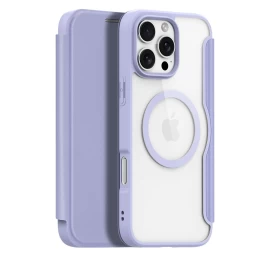 Dux Ducis Skin X Pro Dėklas Iphone 16 Pro Su Magsafe Ir Apverčiamu Dangteliu - Violetinis