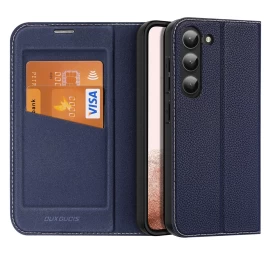 Dux Ducis Skin X2 Dėklas Samsung Galaxy S23+ Su Atverčiamu Dangteliu, Pinigine Ir Stovu, Mėlynos Spalvos Dux Ducis Skin X2 Dėklas Samsung Galaxy S23+ Su Atverčiamu Dangteliu, Pinigine Ir Stovu, Mėlynos Spalvos