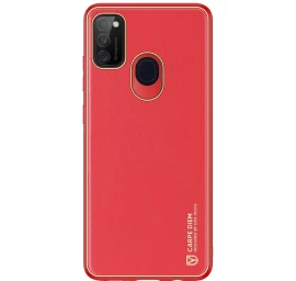 Dux Ducis Yolo Elegantiškas Ekologiškos Odos Dėklas Samsung Galaxy M30s Raudonos Spalvos