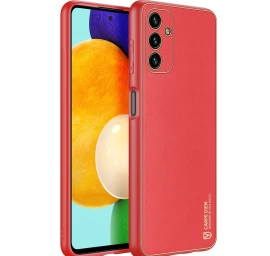 Dux Ducis Yolo Elegantiškas Sintetinės Odos Dėklas Samsung Galaxy A13 5g, Raudonas