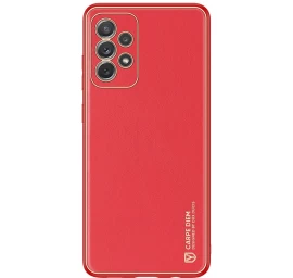 Dux Ducis Yolo Elegantiškas Sintetinės Odos Dėklas Samsung Galaxy A72 4g, Raudonos Spalvos