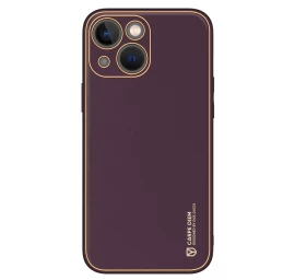 Dux Ducis Yolo Iphone 14 Plus Dėklas Elegantiškas Ekologiškos Odos Dėklas Violetinės Spalvos