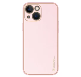 Dux Ducis Yolo Iphone 14 Plus Elegantiškas Dėklas Iš Eko Odos, Rožinės Spalvos