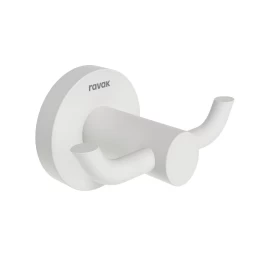 Dvigubas kabliukas Ravak KN 100.10WHM, baltos matinės spalvos, X07P1313