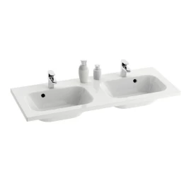 Dvigubas praustuvas CHROME 1200 baltas su skyle maišytuvui XJG01112000