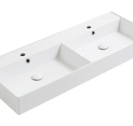 Dvigubas praustuvas Simas Agile 121x46 cm, balta matinė, AG121D BIANCO MATT