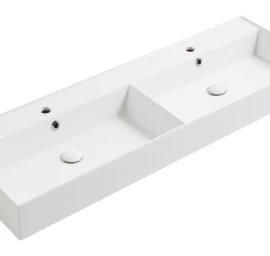 Dvigubas praustuvas Simas Agile 141x46 cm, balta blizgi, AG141D BIANCO