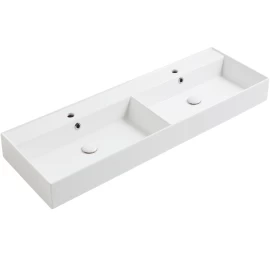 Dvigubas praustuvas Simas Agile 141x46 cm, balta matinė, AG141D BIANCO MATT