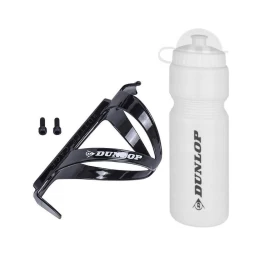 Dviračio Bidonas Dunlop 750ml Su Krepšeliu, Baltas