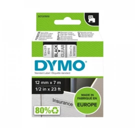 Dymo 45010 (S0720500) D1 Etikečių juostelė 12mm x 7m, Black on Clear